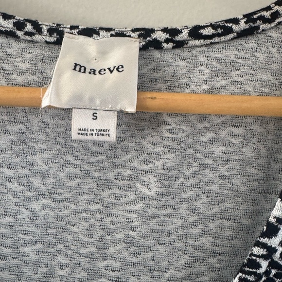 Anthropologie Maeve Leopard Print Scoop Neck Peplum Top Black White Size Small - Picture 6 of 9